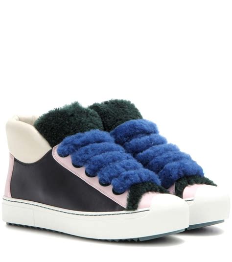 fendi sneakers black matchesfasion|fendi shearling trimmed sneakers.